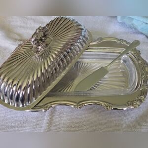MAYELL Vintage Silver Plated Butter Dish Railway Box